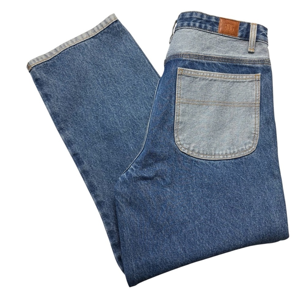 BDG Colorblock Baggy Wide Leg Jeans Mens 32x28 Cotton Hip Hop Skater *Flaw - Picture 3 of 14